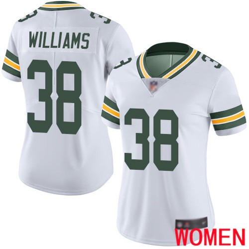 Green Bay Packers Limited White Women #38 Williams Tramon Road Jersey Nike NFL Vapor Untouchable->women nfl jersey->Women Jersey